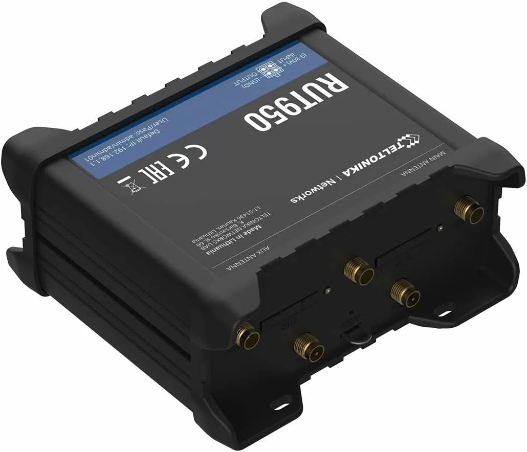 Teltonika RUT950J02400 model RUT950 LTE 4G Router for AT&T and T-Mobile; Automatic Switch to Available Backup Connection; Wireless Access Point with Hotspot Functionality Preferences 