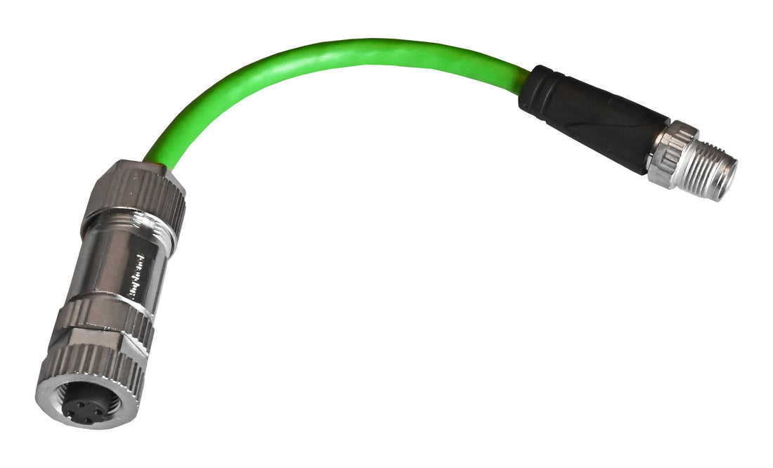 WR44RR > TX64 Rail Ethernet adaptor cable
M12 D-code, Female to X-code, Male