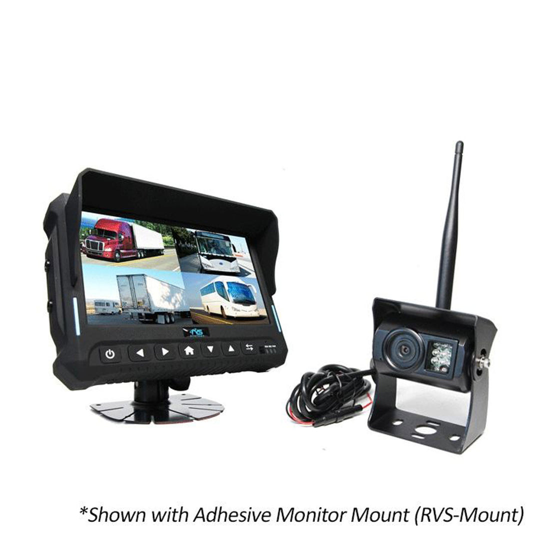 7" QV Monitor w/DVR (Loose Wire), Both Side Cameras, RVS-Mount