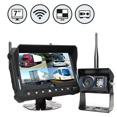 Rear View Safety 7&quot; QV Monitor w/DVR (Loose Wire), Left Side Camera, RVS-Mount