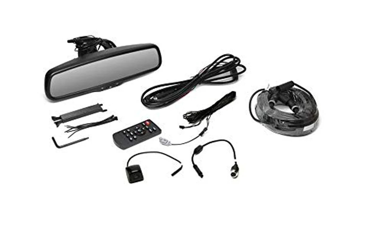 Rear View Safety - Silverado 3500 Mirror Monitor with Dash Camera, Tailgate Camera, 33ft Cable