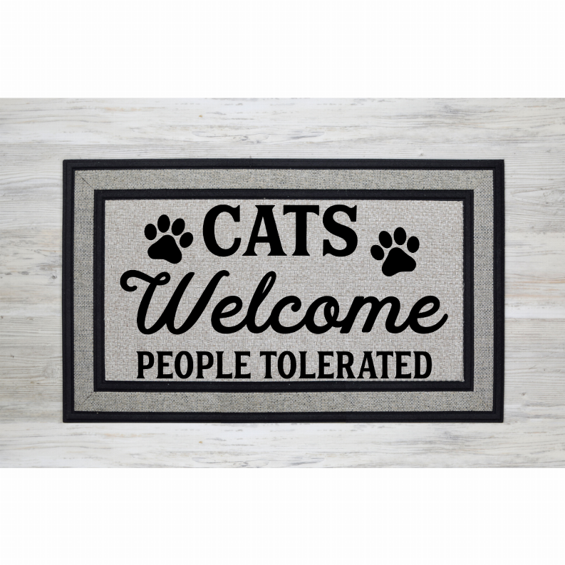 Cats Welcome People Tolerated Door Mat