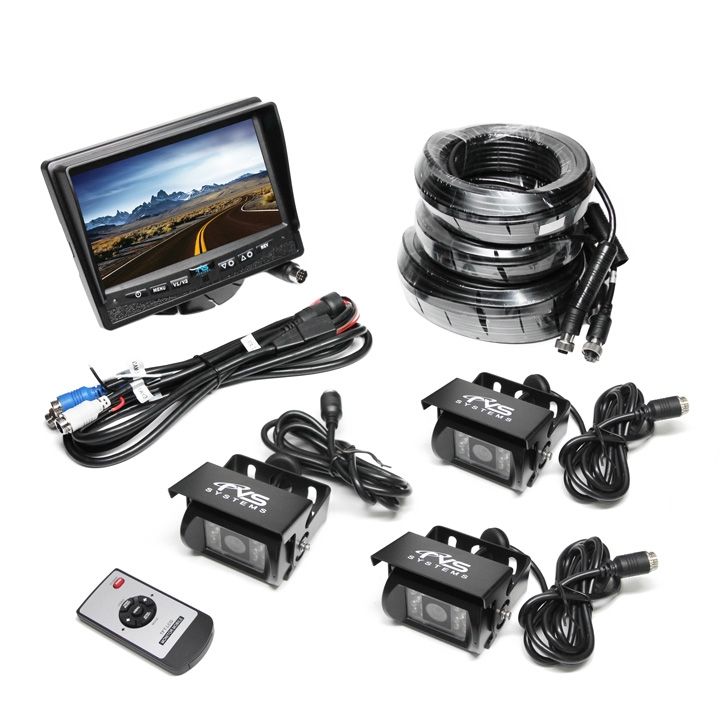 Rear View Safety Backup Camera System Three Camera Setup (RVS-770615-NM)