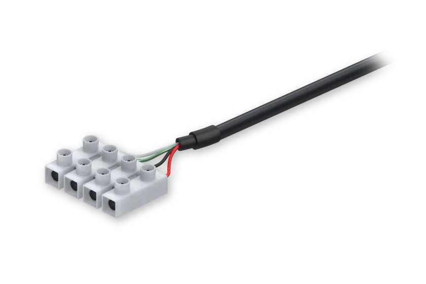 Power cable wit 4-way screw terminal