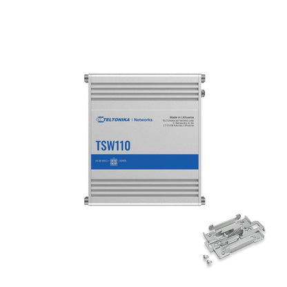 Teltonika TSW110000010 - TSW110 Industrial L2 Unmanaged Switch, 10/100/1000 Mbps Ethernet Ports, Aluminum Housing, 10 Gbps Bandwidth