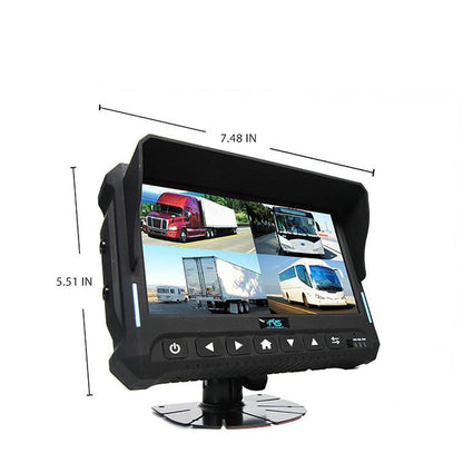 7&quot; QV Monitor w/DVR (Loose Wire), Left Side Camera, Suction Cup